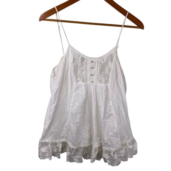 Vtg Energie Milkmaid Fairy Whimsigoth Boho Y2K Top Lace Ruffle Flowy White Sz S - Picture 1 of 10